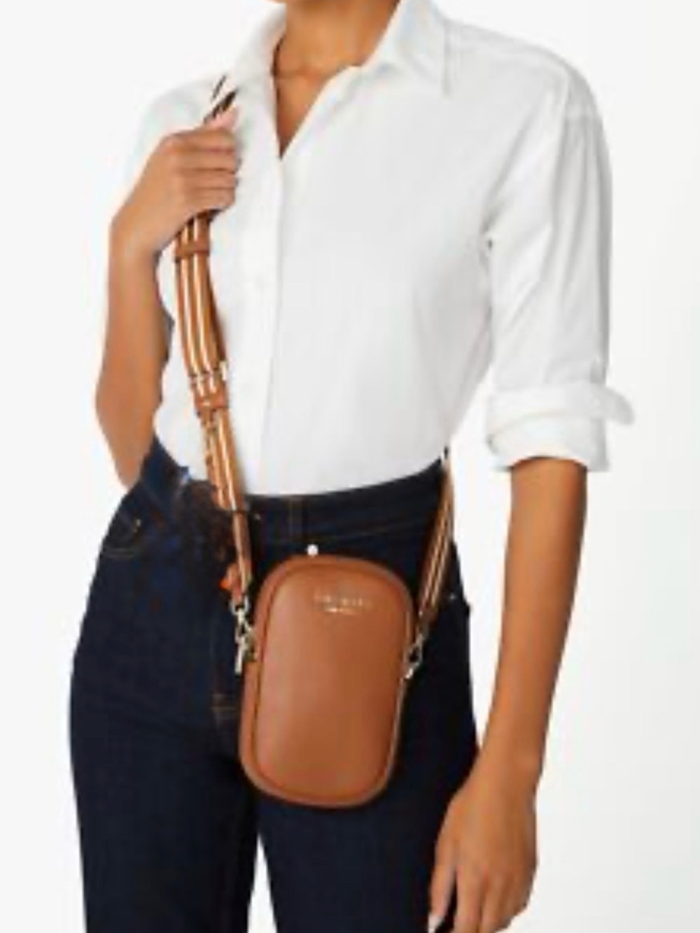 kate spade tan leather crossbody phone bag
